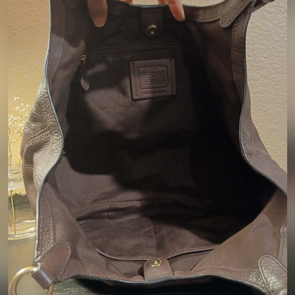 FINAL SALE! Coach Lily Pebbled Leather Shoulder Bag - Oxblood - Picture 8 of 13